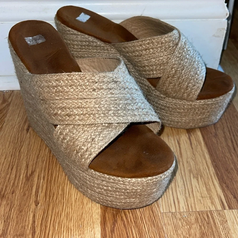MEXICANA Natural Jute Platform Espadrille Slide Sandals